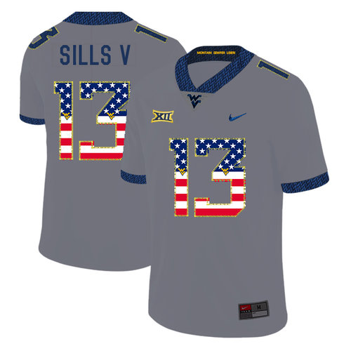 Men's None Gray 2024 official David Sills #13 college football Jersey