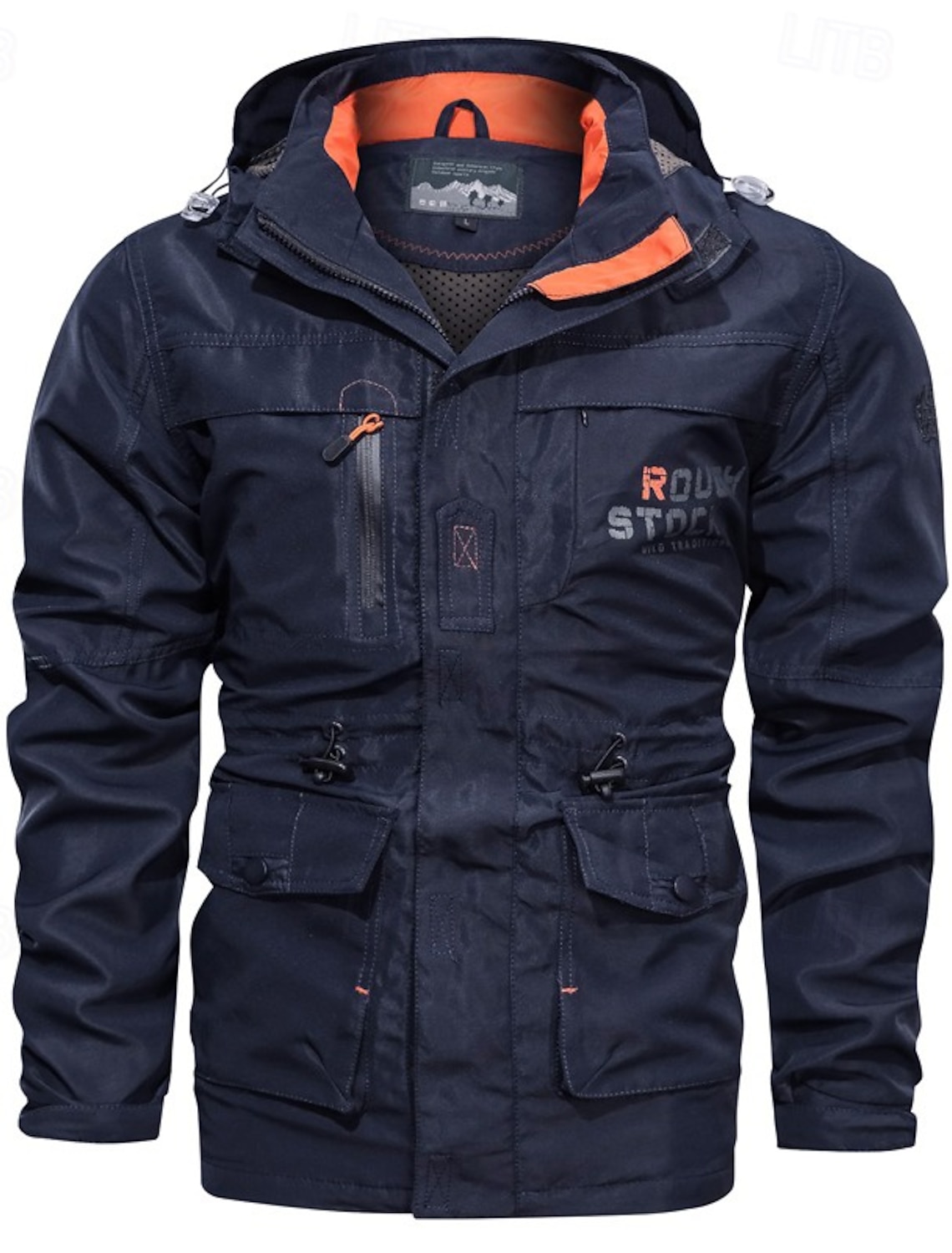 Men's Waterproof Rain Jacket Military Cargo Tactical Casual Hooded