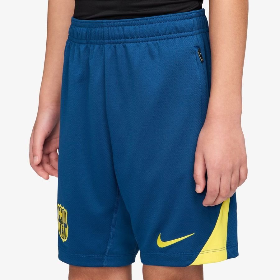 [EFKS] Barcelona Shorts Dri FIT Strike Gym Blue/Opti Training Kids Yellow Uniform