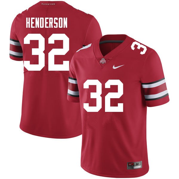 Nike Ohio State Buckeyes #32 TreVeyon Henderson Men Stitch Jersey - Red