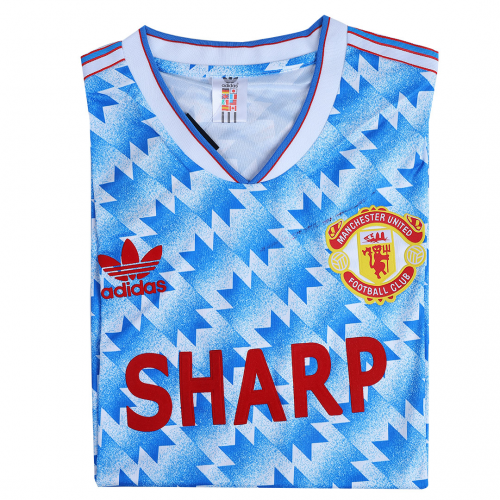 Authentic Man Utd 90-92 MANCHESTER UNITED AWAY BLUE RETRO SOCCER