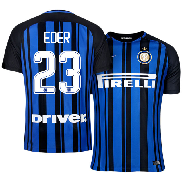 Inter Milan Home 201718 23 Eder Citadin Martins Soccer Jersey Shirt -