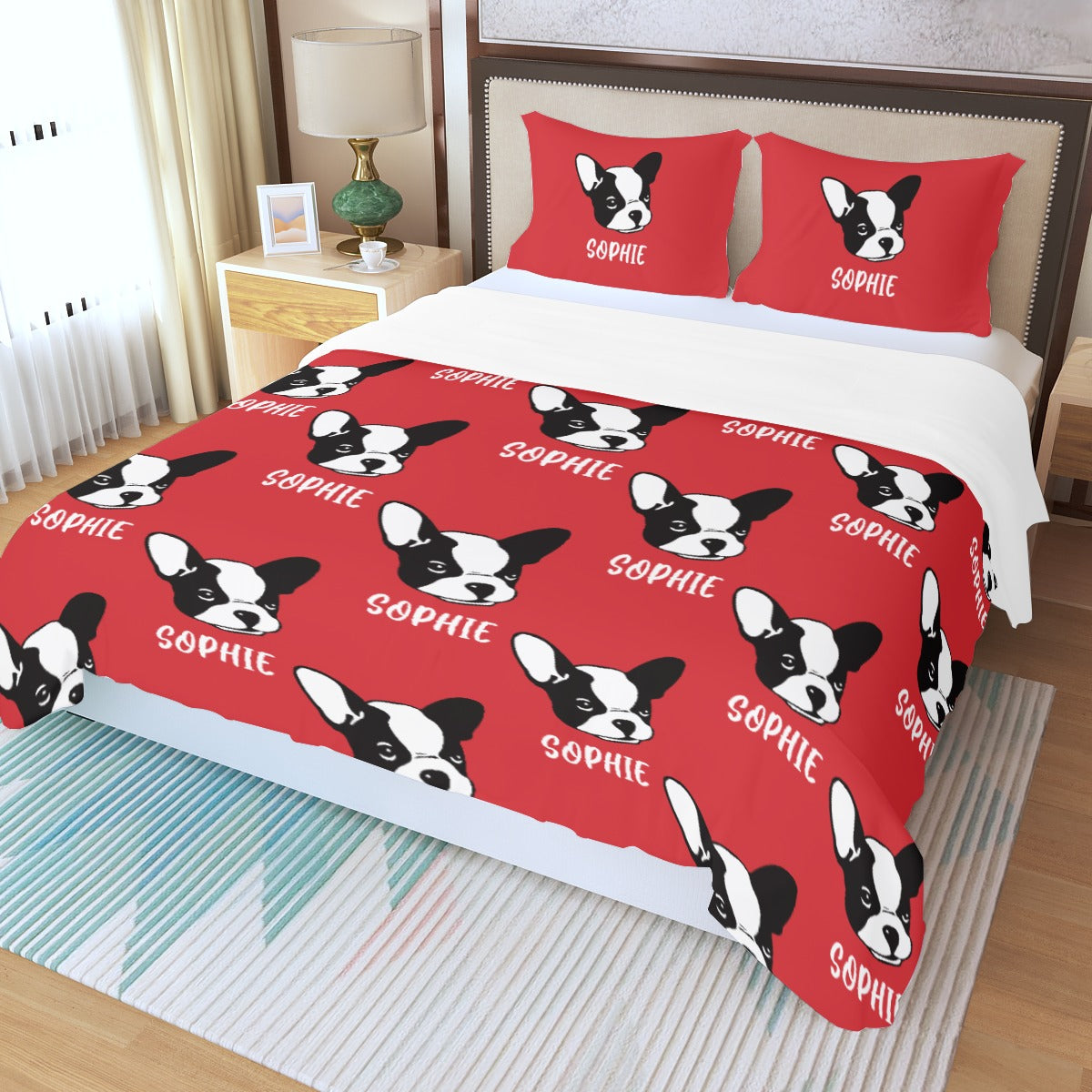 Bedding Set With Frenchie's Name - Comfortable Bedding Set Summer Wear