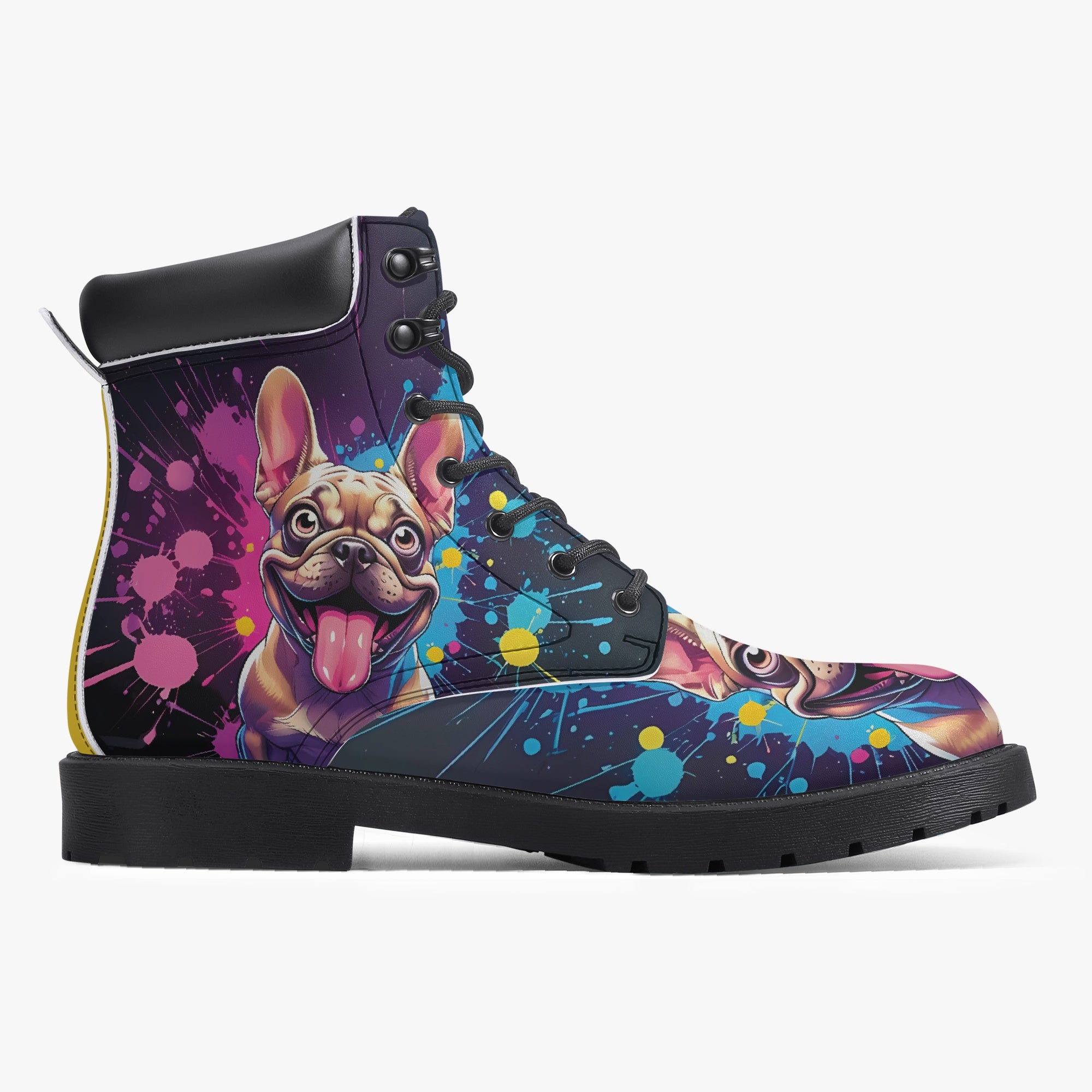 French Bulldog Lover Khloe Casual Leather Boot Perfect Gift Idea
