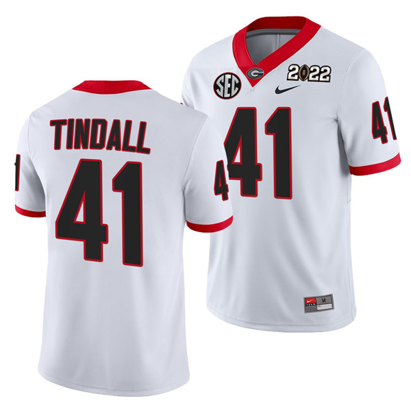 Men's UGA GA Channing Tindall #41 high quality White 2022 game jersey