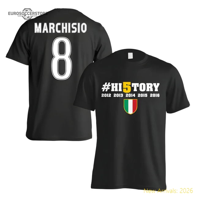 Genuine Juventus History Winners T-Shirt (Marchisio 8) - Black