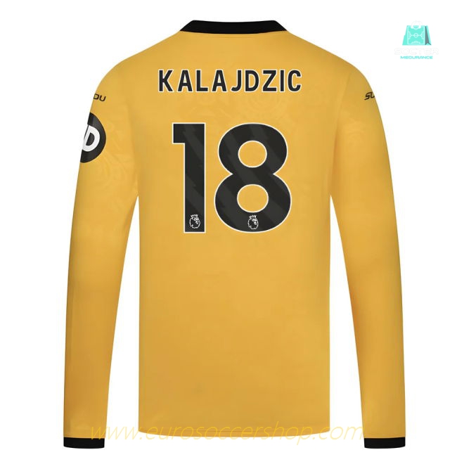 2025-2026 Wolves Long Sleeve Home Shirt (Kalajdzic 18)