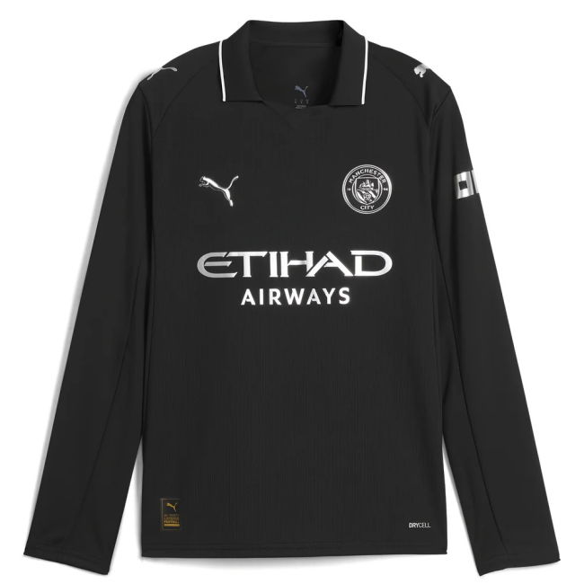 retro 2025-2026 Man City Long Sleeve Away Shirt (Kids) (Gundogan 19)
