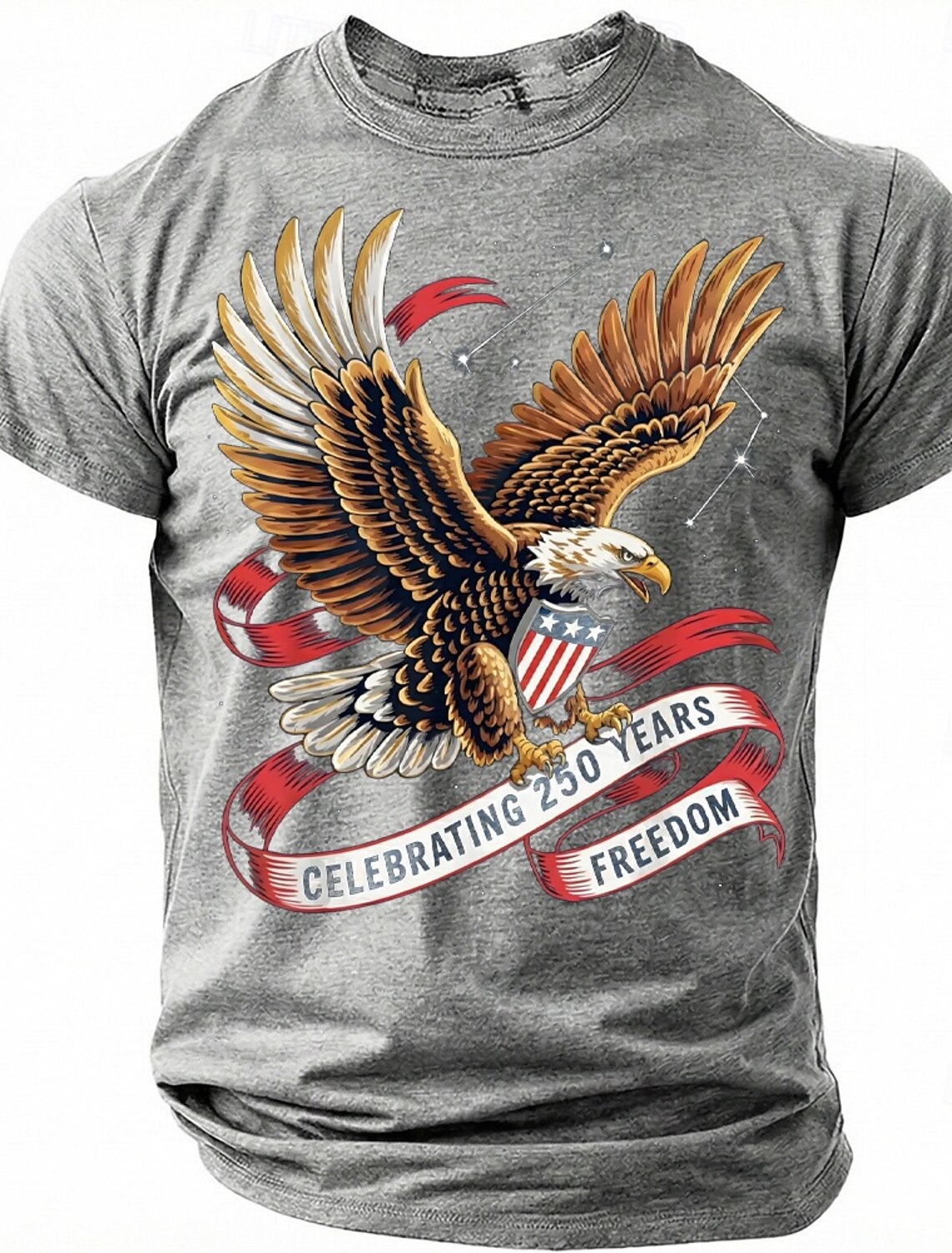 4th of July 2026 250th Memorial Day Men's 3D Print US Flag Crew Neck Short Sleeve T-Shirt Daily Street