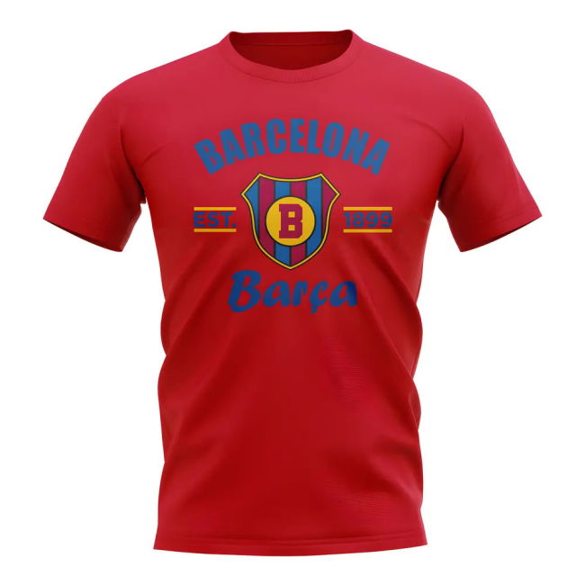 Barcelona Established Football T-Shirt (Red)