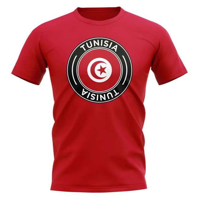World-Class Pro-Grade Tunisia Football Badge T-Shirt (Red)
