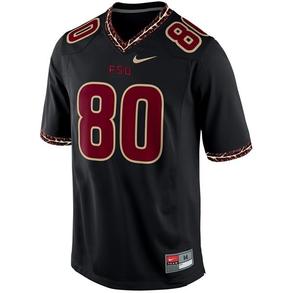 Men Florida State Seminoles Black Men #80 Seminole Nation Jersey