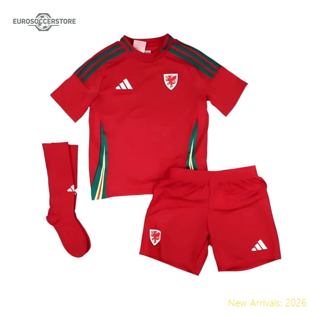 Wales Children 2024 Home Jersey Shirt Football Fan Game Day Apparel