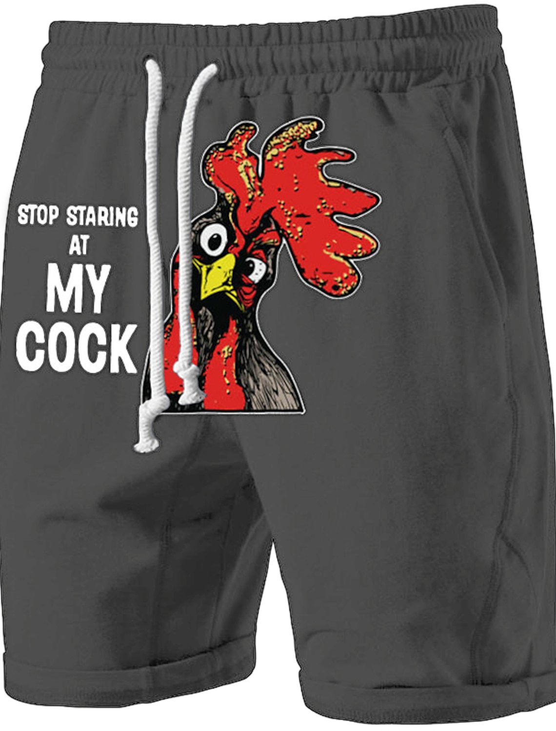 Men's Funny Graphic T-Shirt: 'STOP STARING AT MY COCK' Rooster Pun