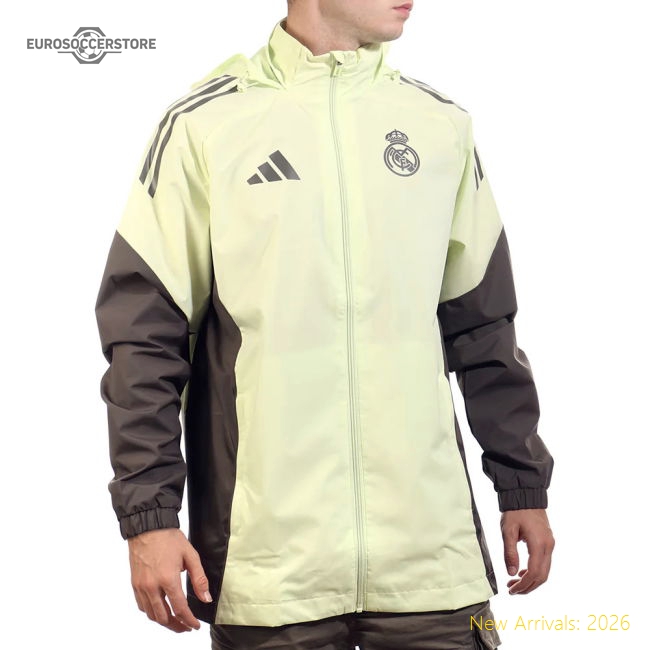 Excellent 2025-2026 Real Madrid Allweather Jacket (almost Lime)