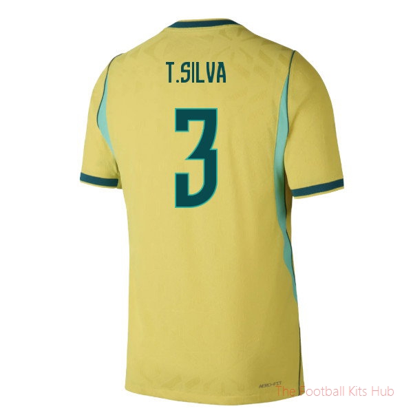 Brazil Aero-FIT Shirt 2026-2027 T Silva #3 Team Kit Player Issue