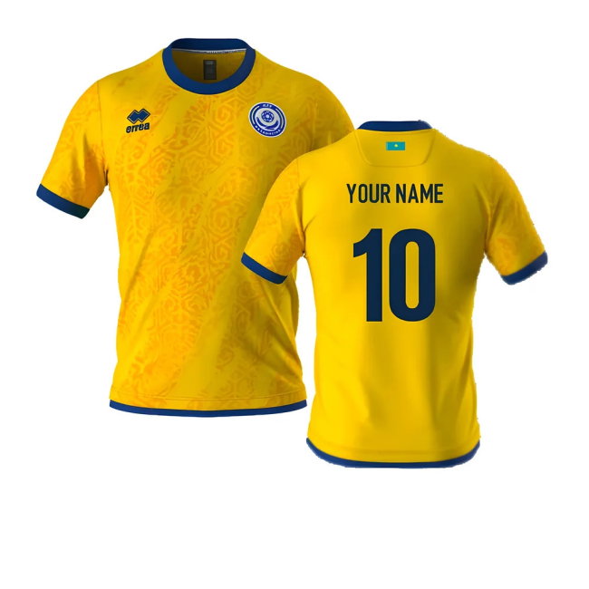 2024-2025 Kazakhstan Home Shirt (Your Name) Oranje Authentic