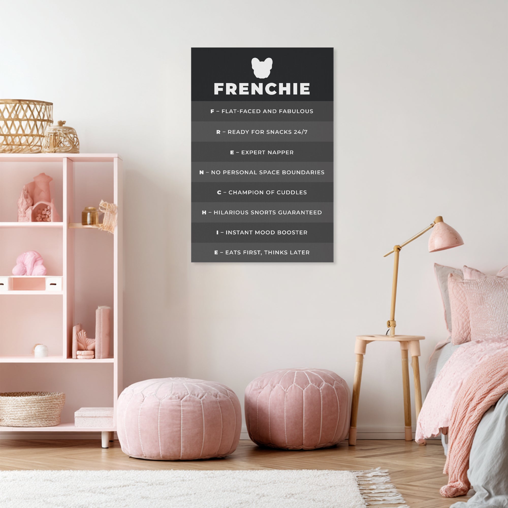 French Bulldog Loaf Vertical Canvas Painting Cute Frenchie Essential