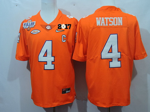Men's CLE Tigers Orange 2017 game jersey Deshaun Watson #4 moisture