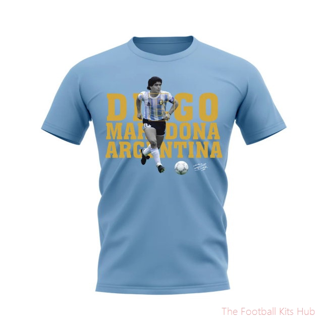 Diego Maradona Argentina Player Tee (Sky Blue)