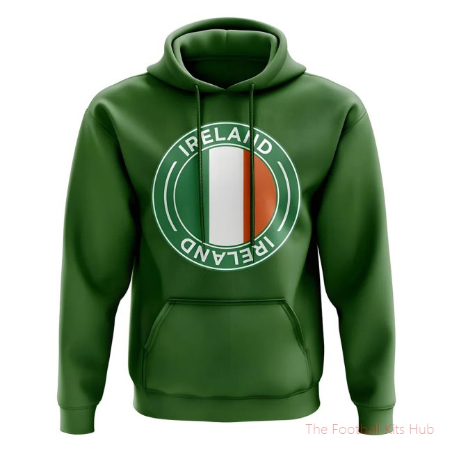 Men Ireland Football Badge Hoodie (Green)