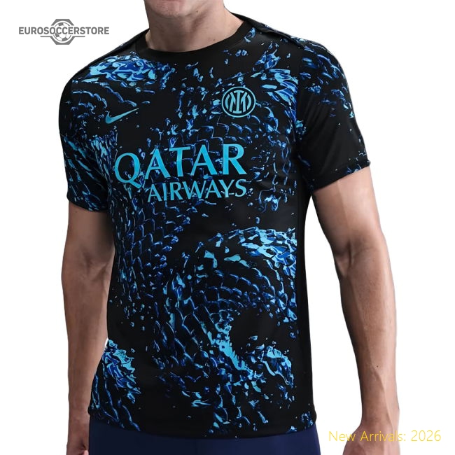 2025-2026 Inter Milan Pre Match Shirt (black) - Fantastic Value