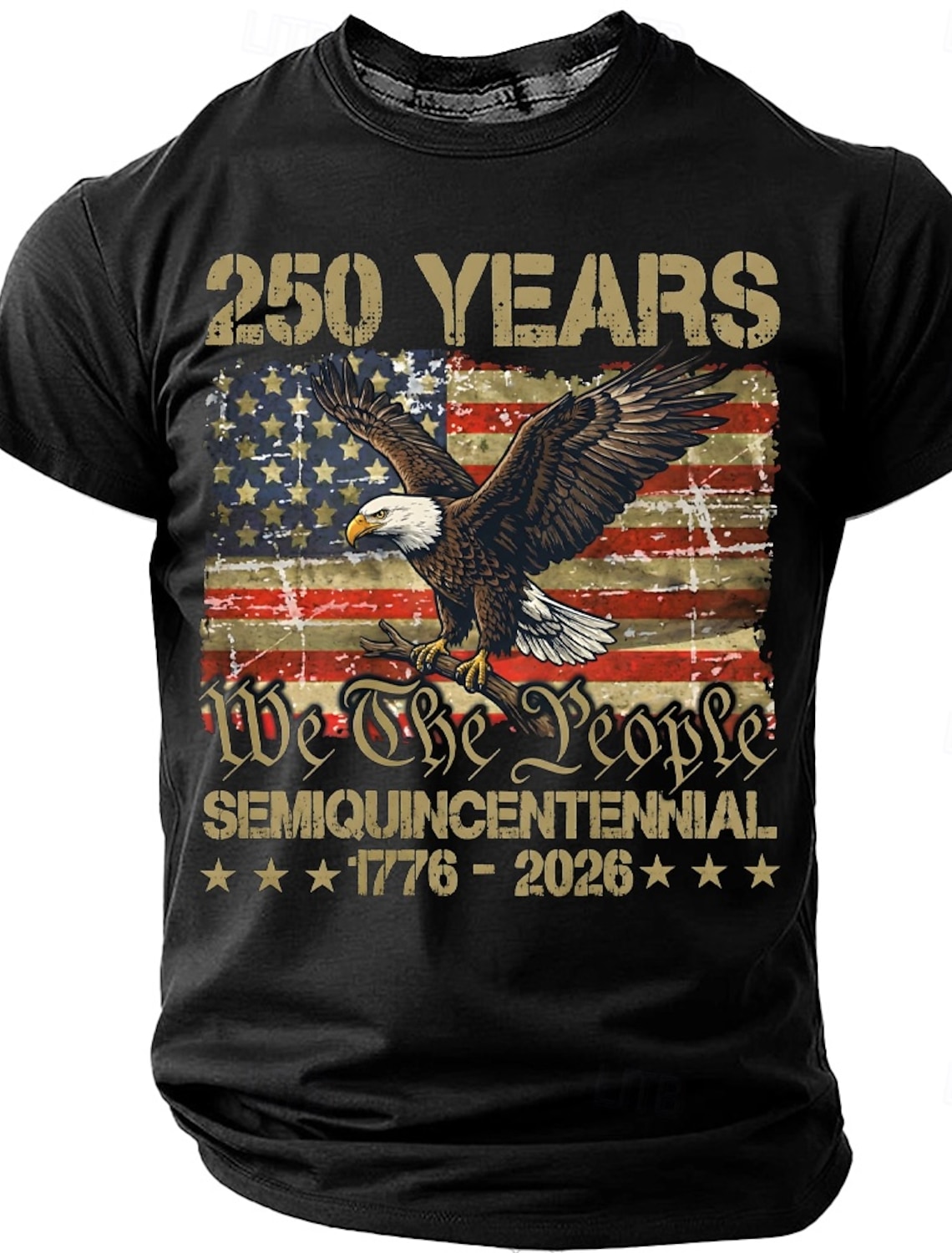 4th of July 2026 250th Memorial Day Men's 3D Print US Flag Crew Neck Short Sleeve T-Shirt Daily Street