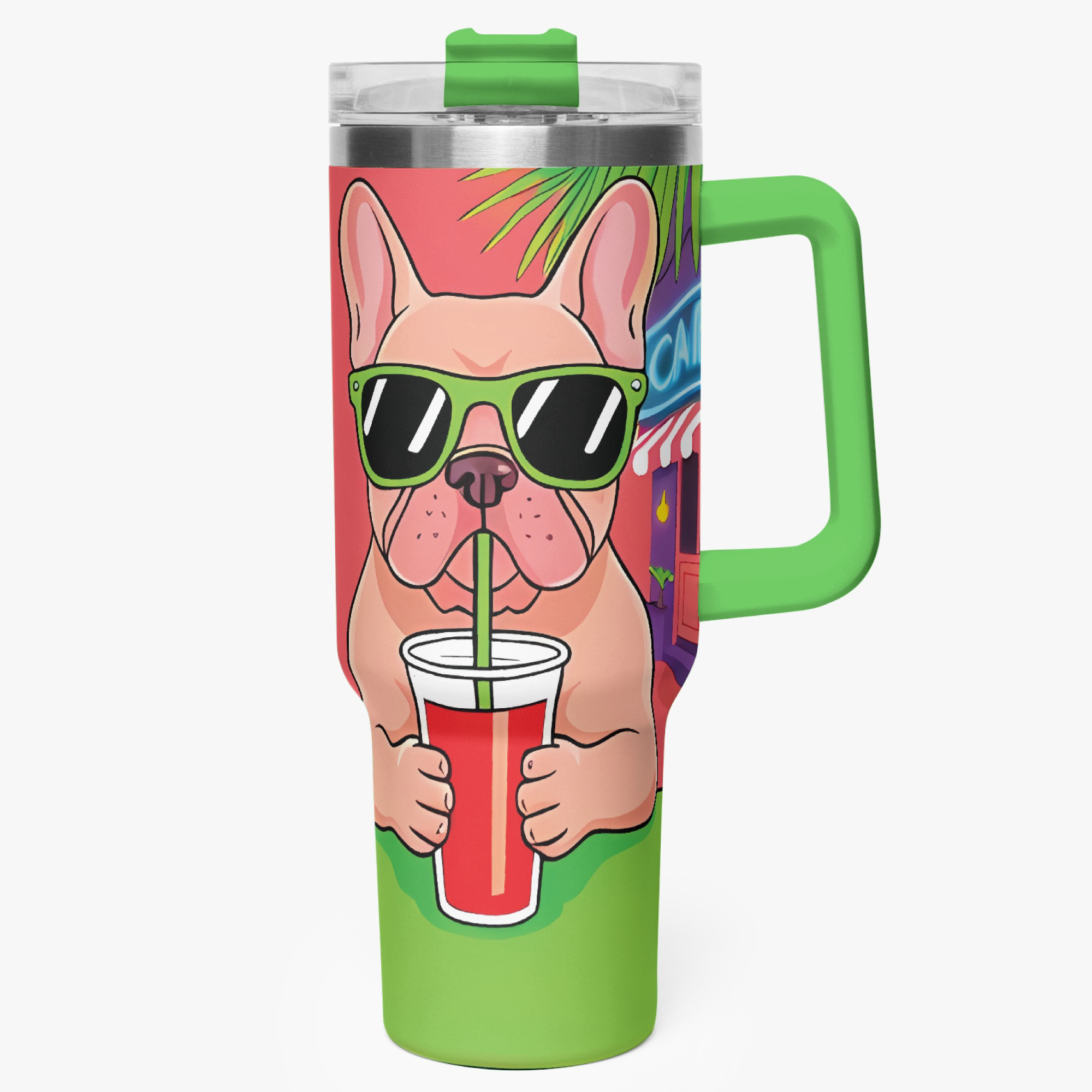 Kevin - Bulldog Car Tumbler Cup Outdoor Use | Safe For Paws