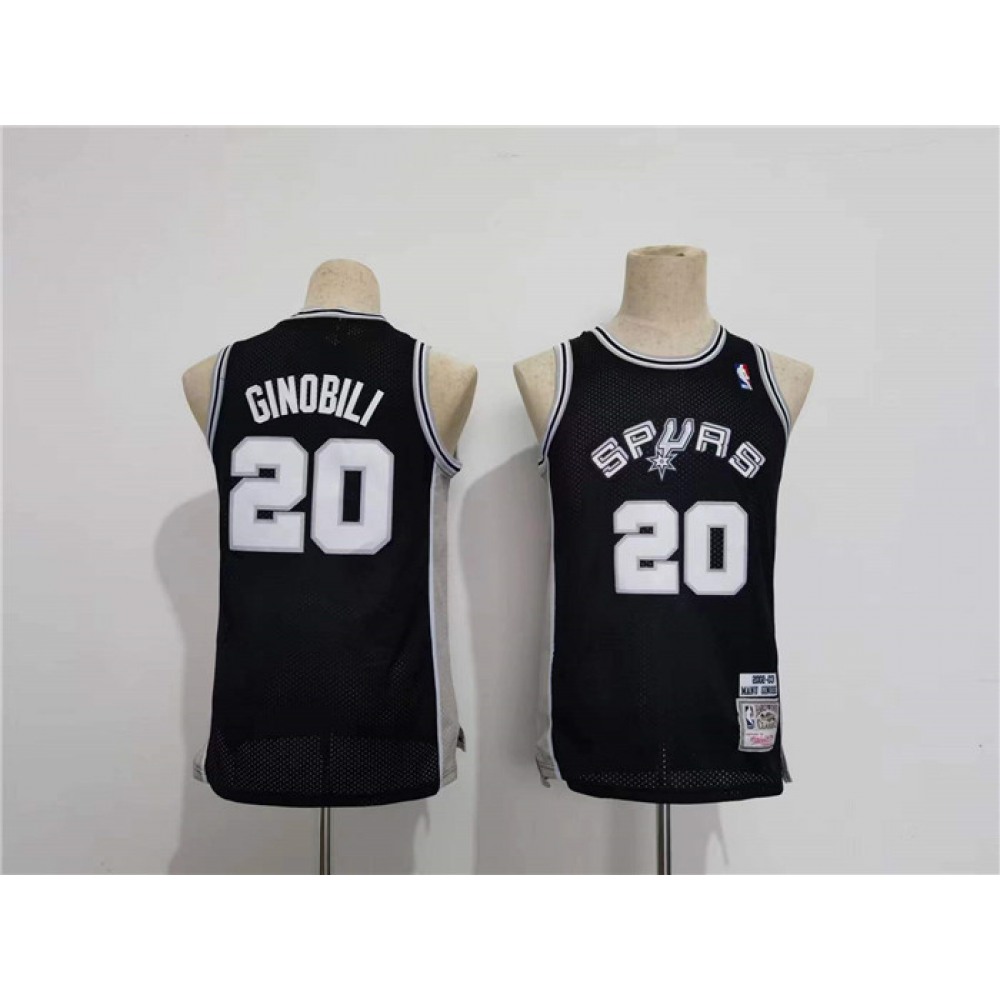 Collector's Item Modern Men's Spurs #20 Manu Black Basketball Jersey