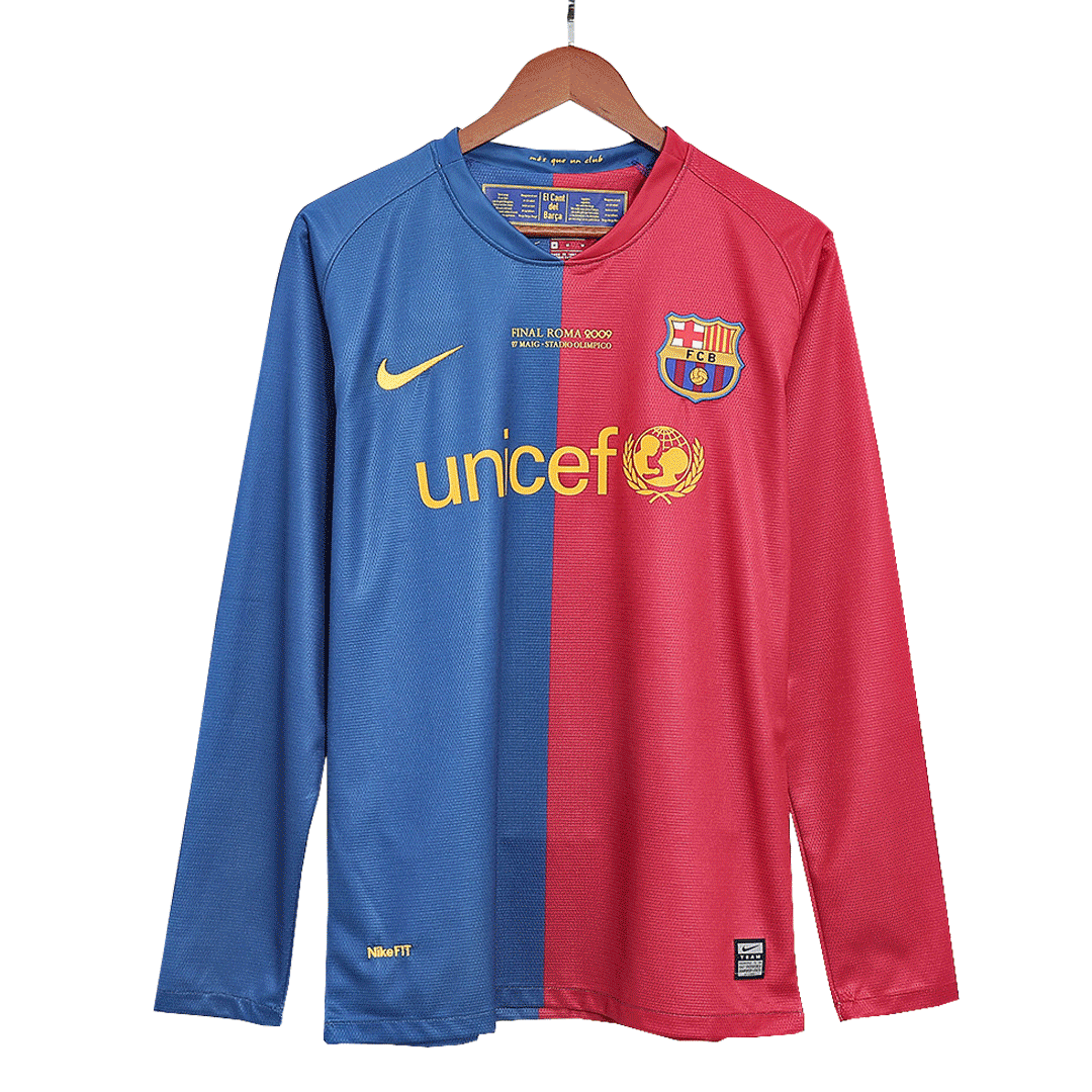 Retro ETO'O #9 2008/09 Barcelona Home Long Sleeve Soccer Jersey- UCL F