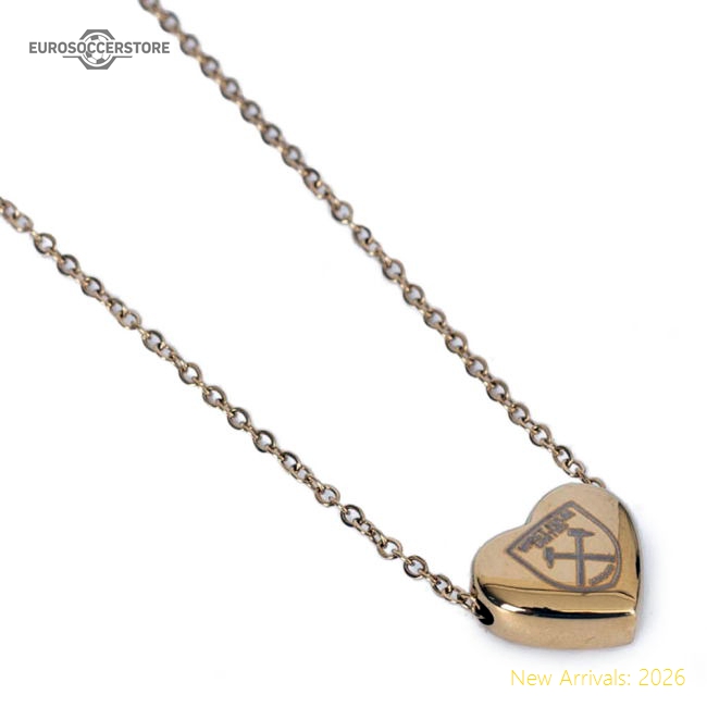 West Ham United Fc Gold Plated Heart Necklace - Collectors Item
