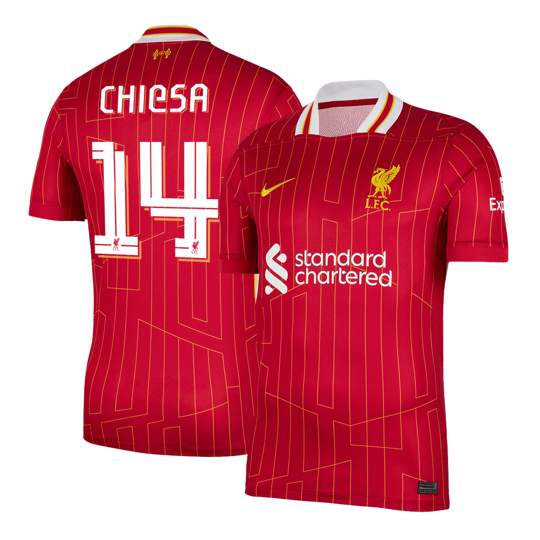 CHIESA #14 Liverpool Home  Soccer Jersey 2024/25 - UCL Authentic Kit