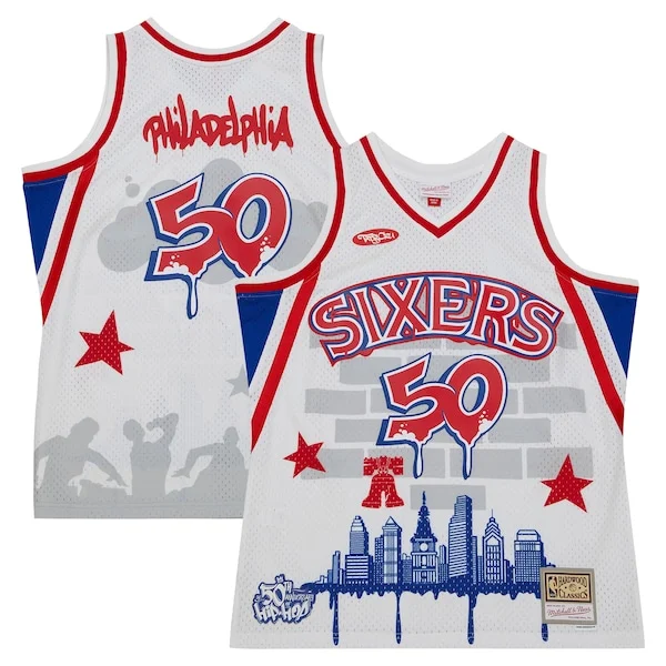 Philadelphia 76ers x Tats Cru Hardwood Classics Fashion Jersey - White