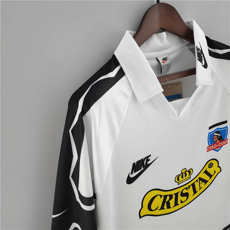 Colo-Colo Retro Soccer Jersey 1995 Home Long Sleeve Football Shirt -