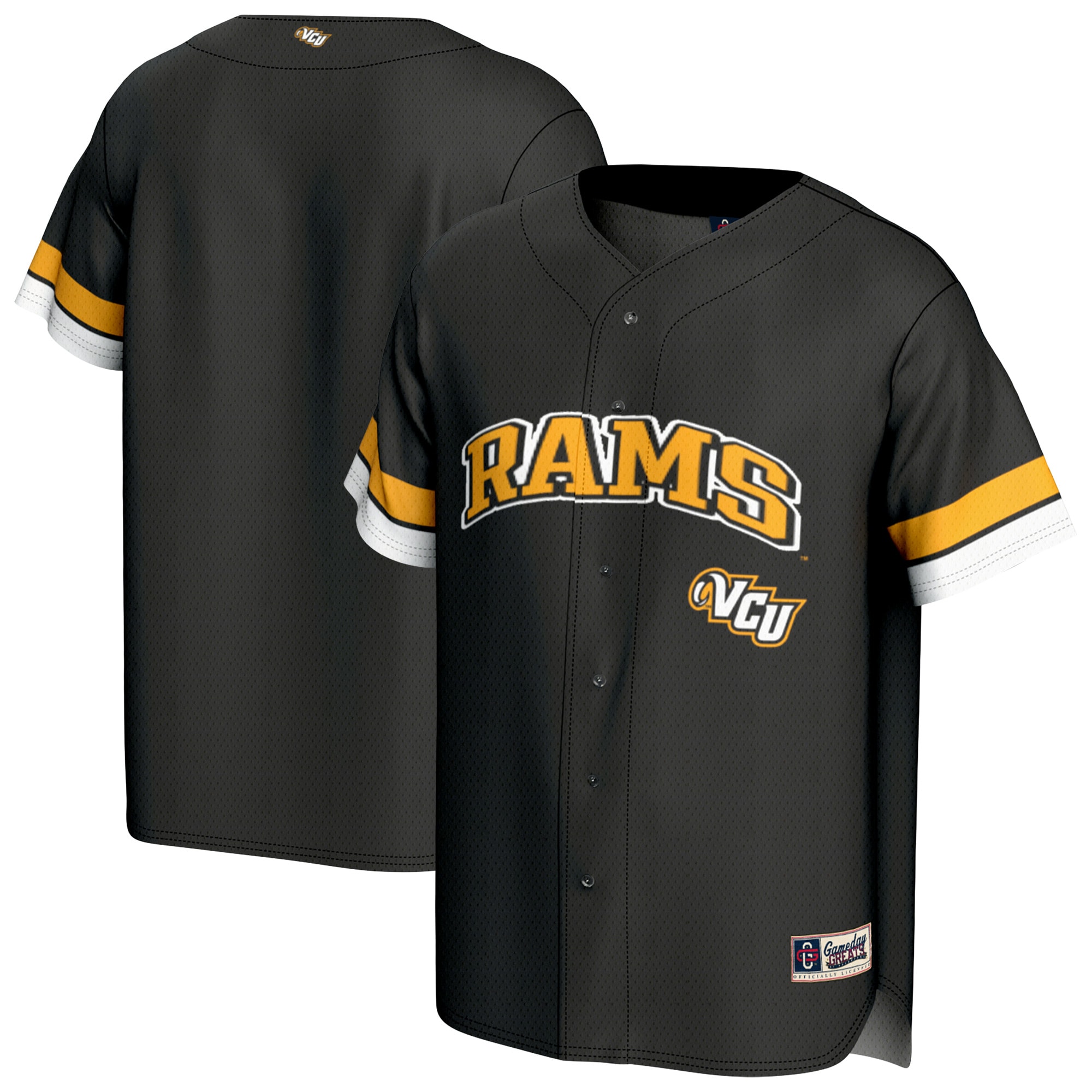 [NJP] Women's VCU Rams GameDay Greats Spirit Baseball Jersey - Black