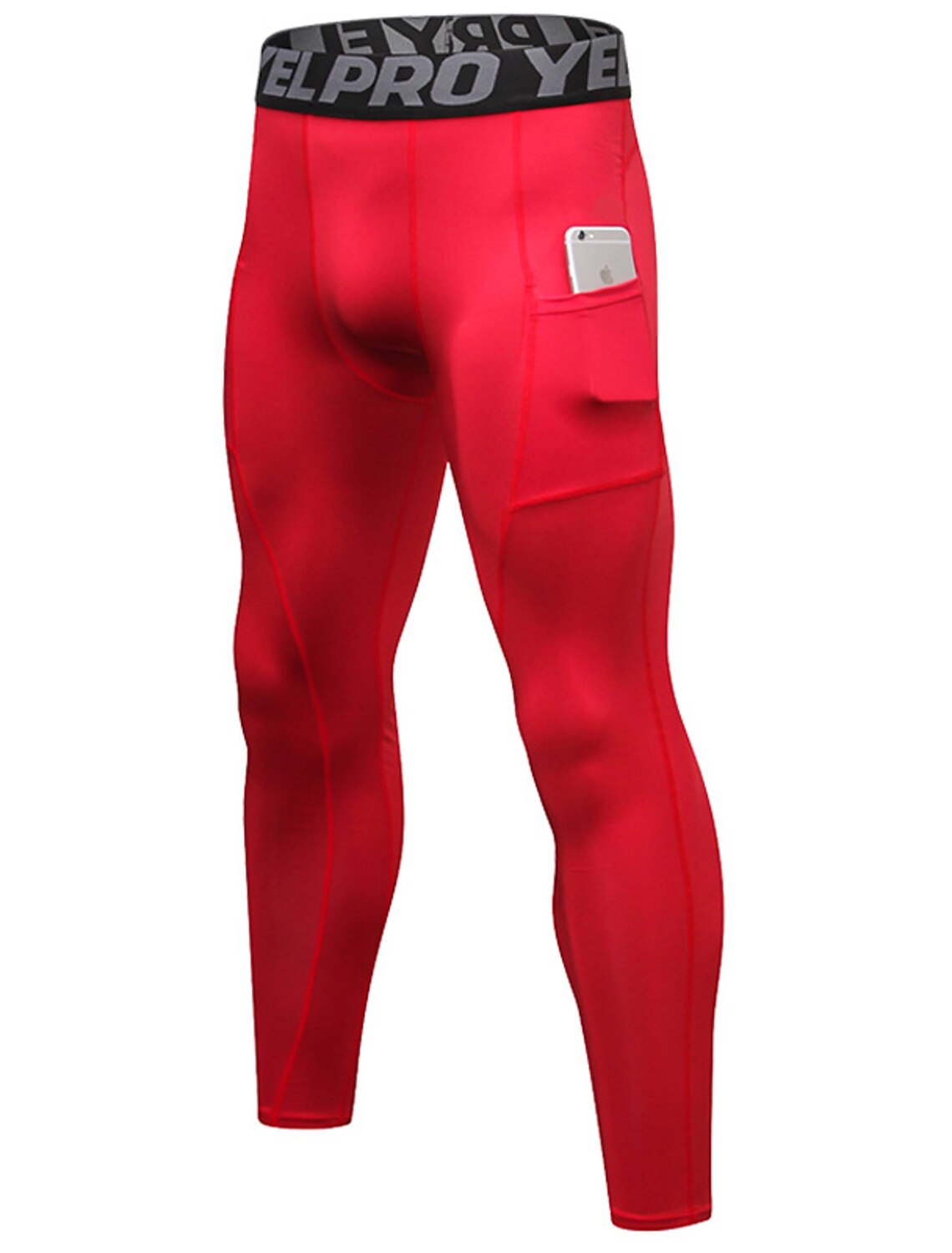 Men's Compression Pants Running Tights Leggings with Phone Pocket Base Layer Athletic Summer Spring Winter Spandex Quick Dry Sweat wicking Power Flex Breathable Gym Workout Running Fitness Skinny