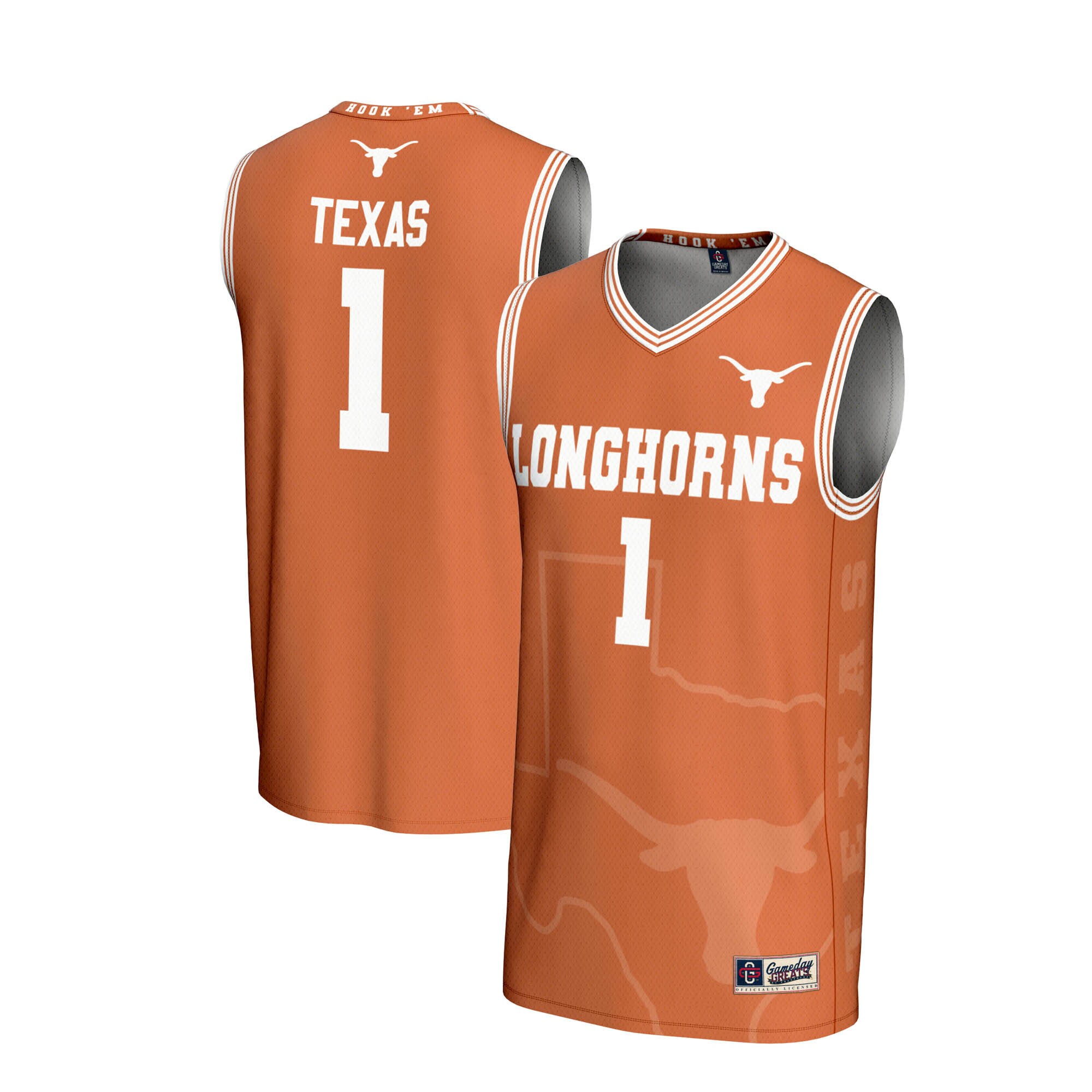 [DDG] Texas Longhorns GameDay Greats Youth Lightweight Icon Print Basketball Jersey - Texas Orange
