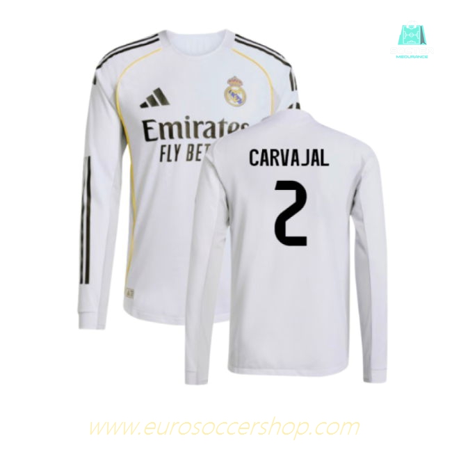 2025-2026 Real Madrid Authentic Long Sleeve Home Shirt (Carvajal 2)