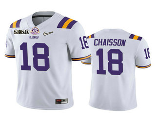 Men's LSU Bayou Bengals White 2020 replica None #18 moisture wicking