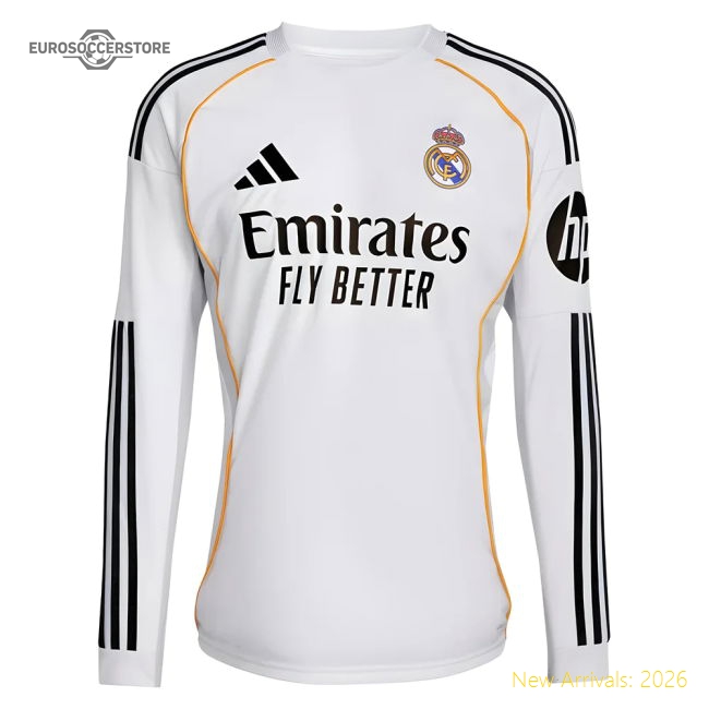 2025-2026 Real Madrid Long Sleeve Home Jersey - Collectors Item