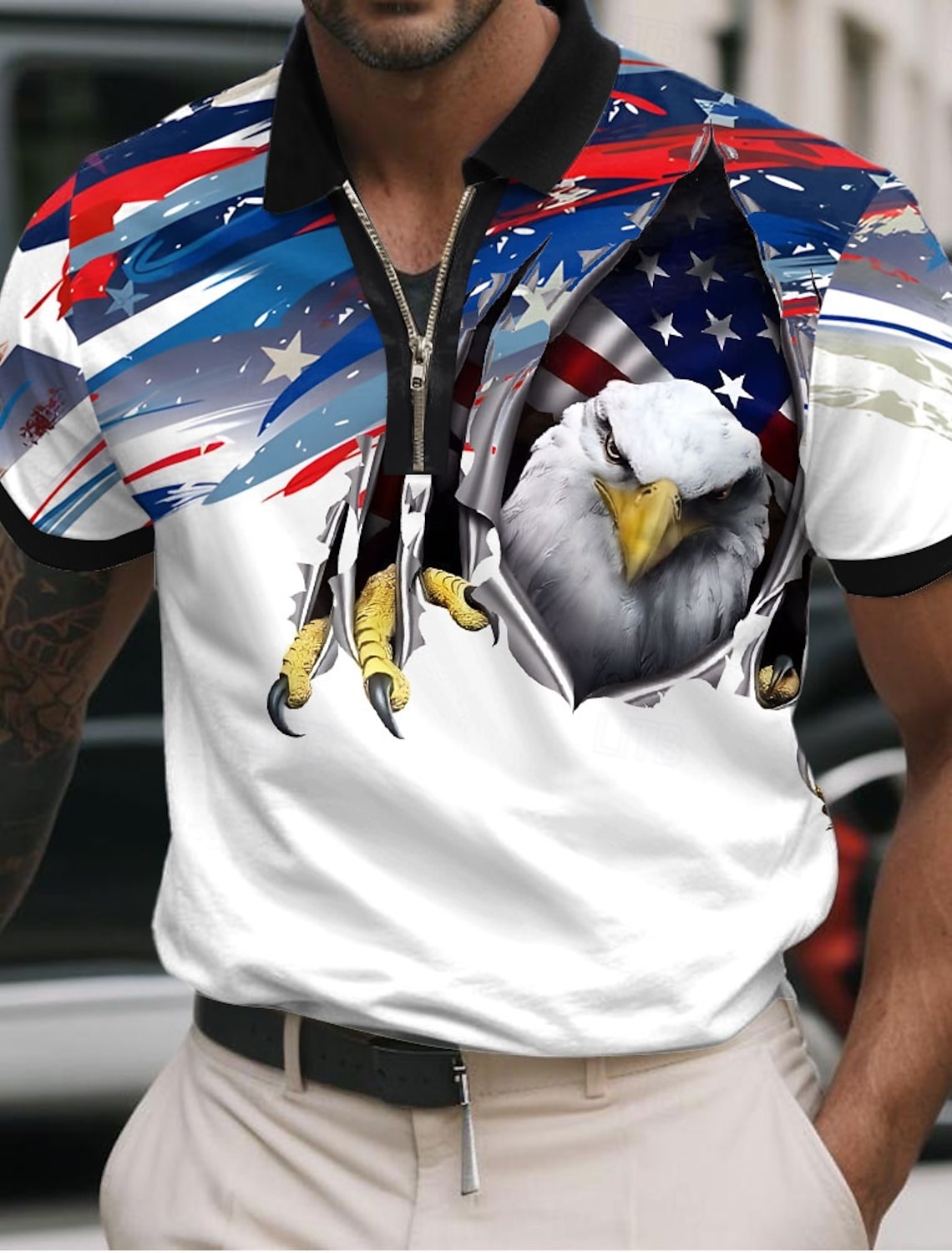 Men's 4th of July U.S. 250th Anniversary Statue Of Liberty US Flag Shirt Button Up Shirt Short Sleeve Patriotic Outdoor Holiday Summer Spring Turndown 3D Print Collared Shirts White 1 White