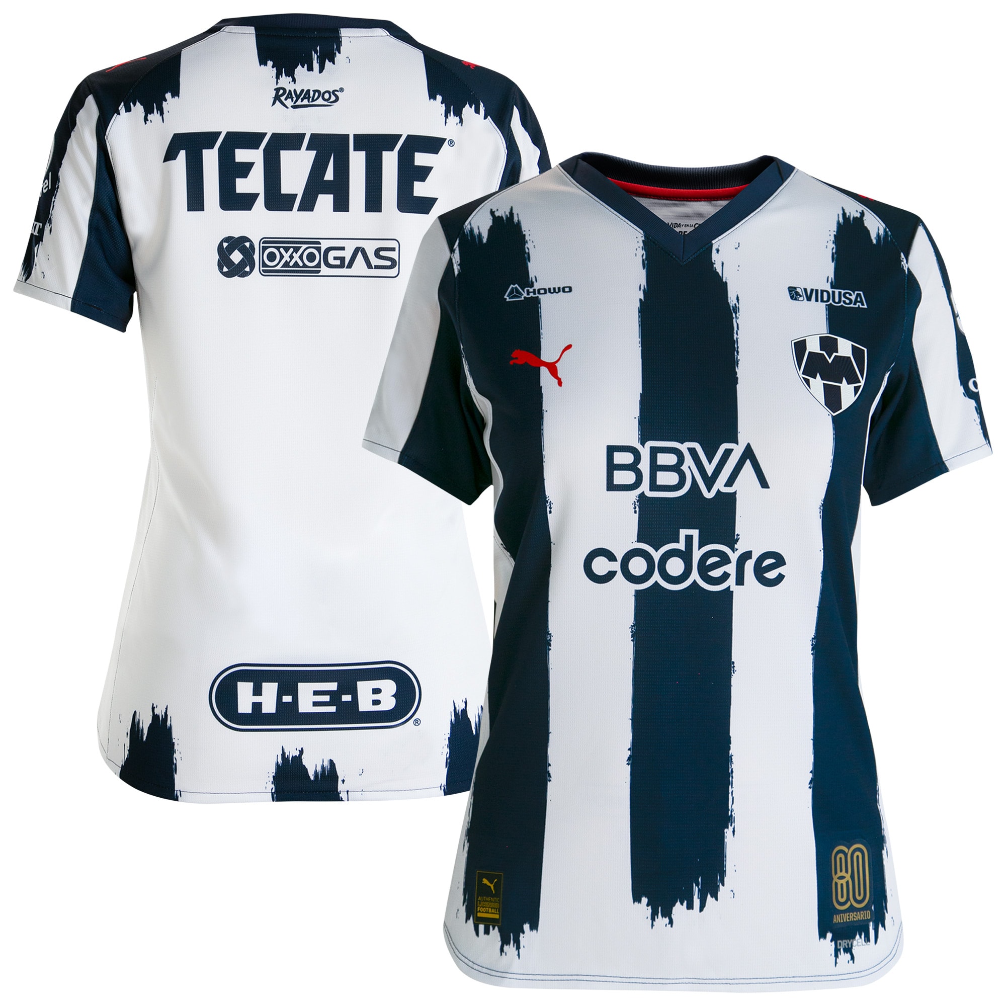 [SJH] Youth CF Monterrey Women's 2025/26 Home 80th Anniversary Replica Jersey - Navy