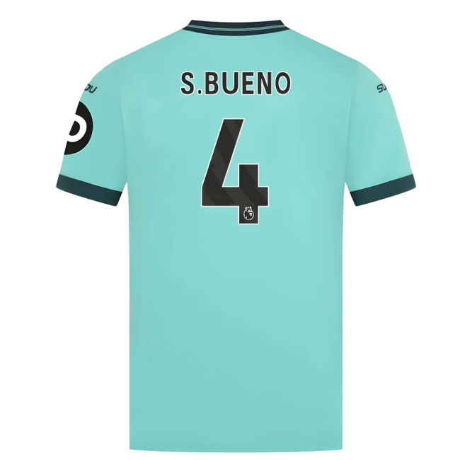 Official Wolves Wolves Away Shirt S Bueno #4 Elite Performance Fre...