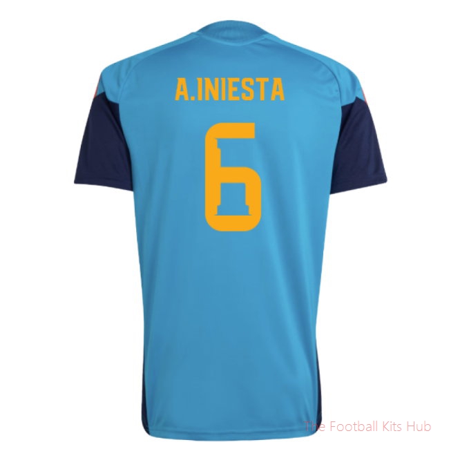 2026-2027 Spain Training Jersey (Bold Aqua) (A.Iniesta 6)