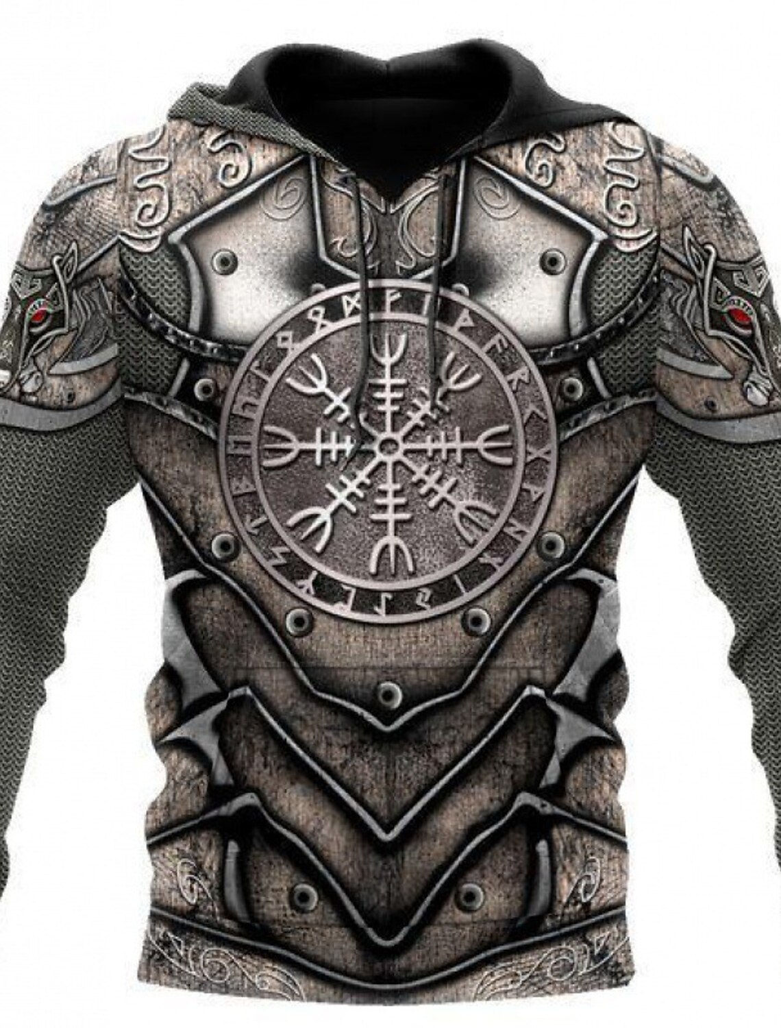 Men's Graphic Armor Viking Hoodie Hoodies Sweatshirt Sportswear Casual