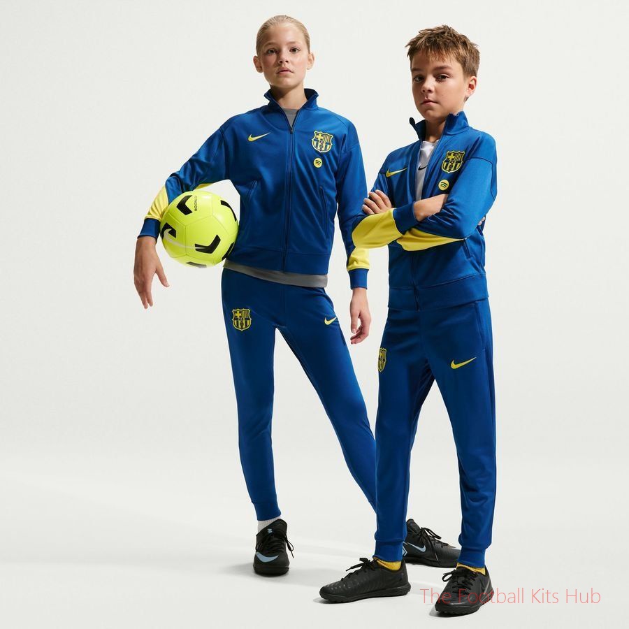 Barcelona Tracksuit Dri-FIT Strike - Gym Blue/Opti Yellow Kids