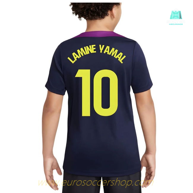 2025-2026 Barcelona Strike Training Shirt (Purple) - Kids (Lamine Yamal 10)