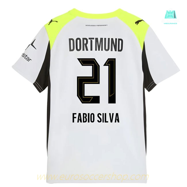 2025-2026 Borussia Dortmund Away Shirt (Kids) (Fabio Silva 21)