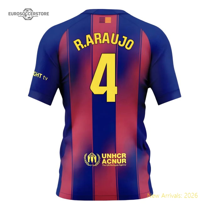 Barcelona 2024-25 Home Fan Version For Kids (R.Araujo Football Shirt