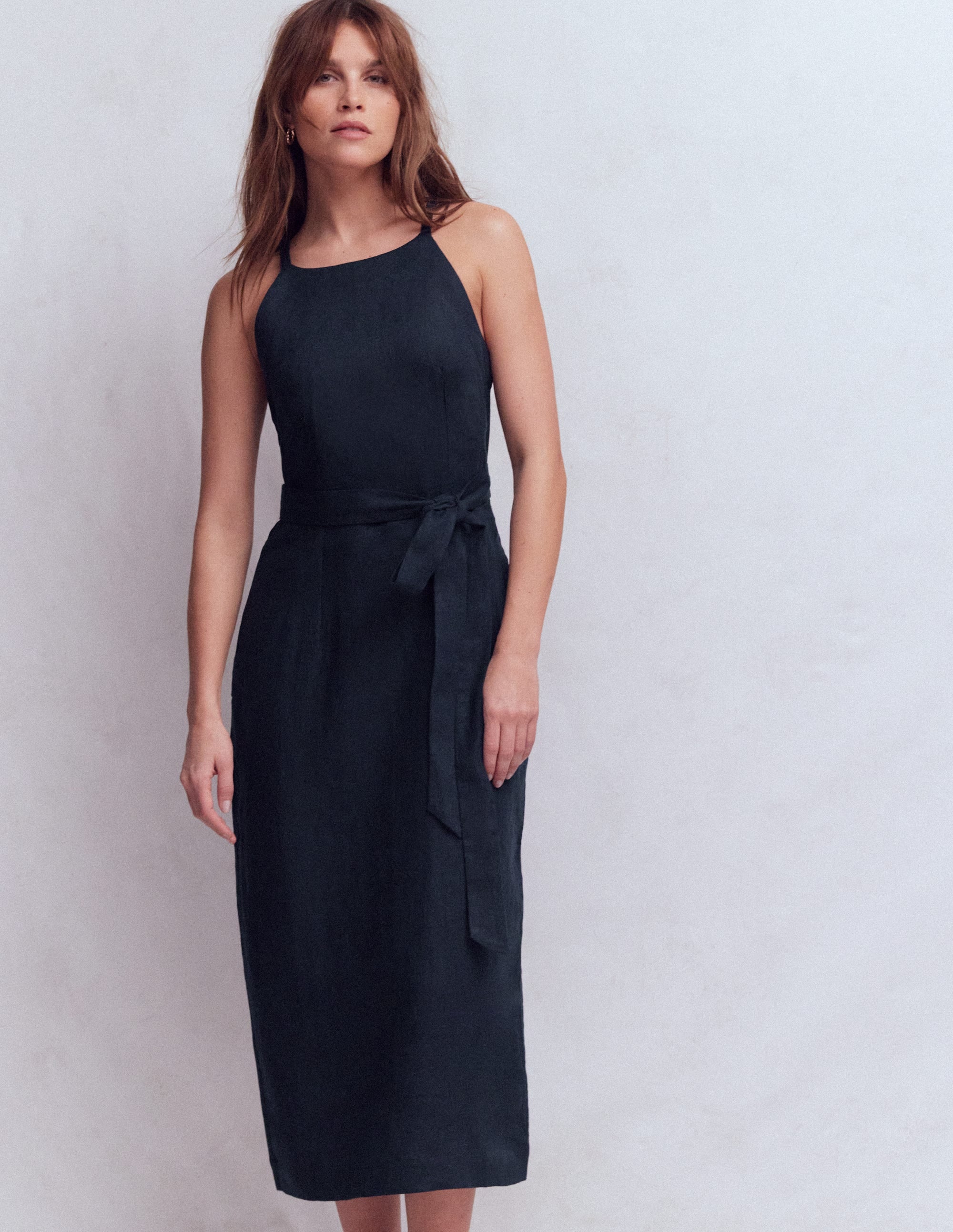 Rosa Halter Linen Midi Dress